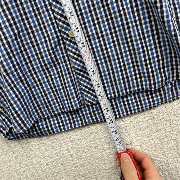 Fred Perry Button Down Shirt Mens S Blue Plaid Striped Oxford Woven Cotton - Picture 9 of 14